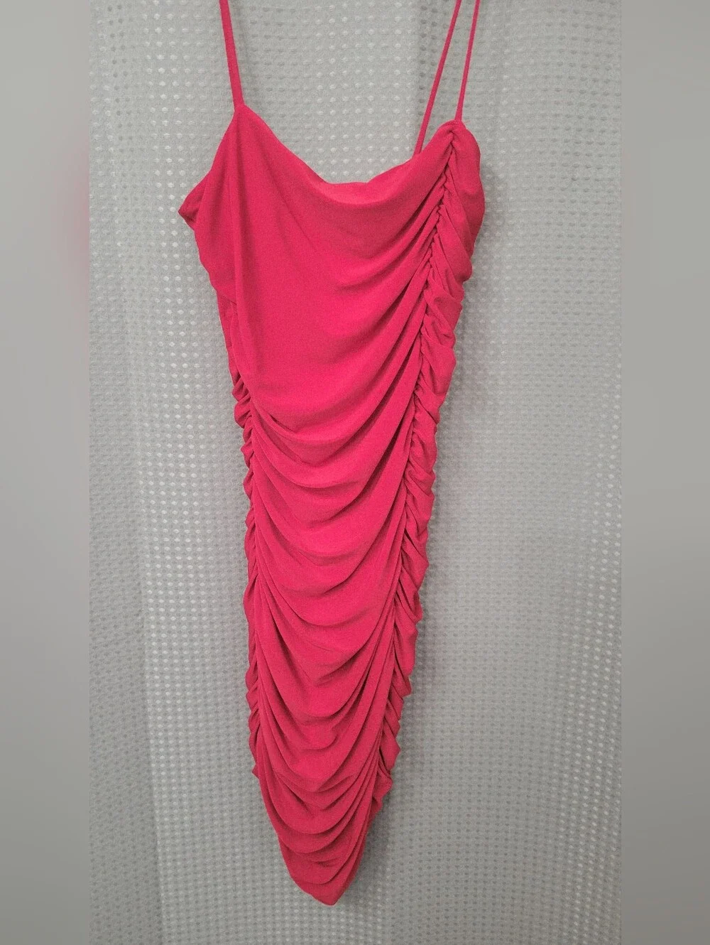 Red Ruched Mini Dress - Picture 2 of 3